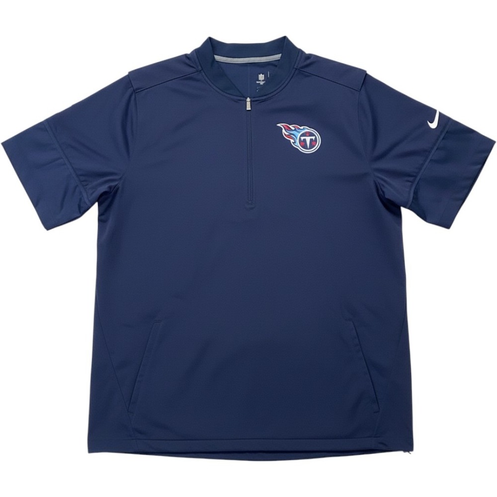 Nike Tennessee Titans NFL Quarter Zip Windshirt Mens XL Navy Blue Short Sleeve